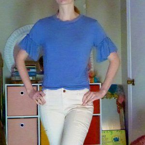 Periwinkle Ruffle Sleeve T-Shirt